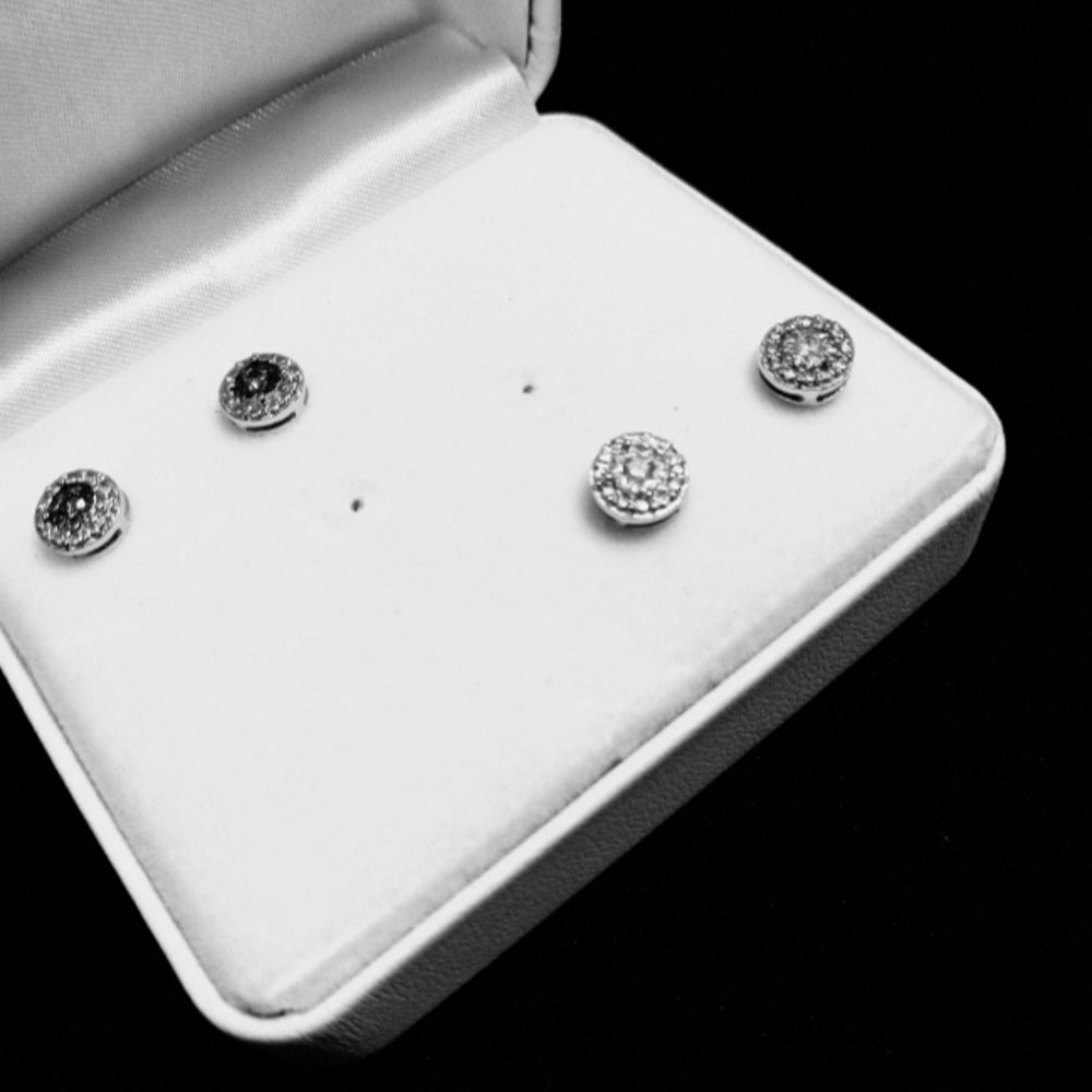1/4 CT diamond earrings 925 Silver